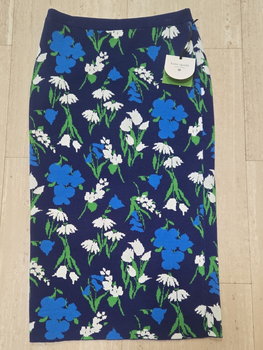 New Kate Spade New York X Target Blue Floral Print Sweater Pencil Skirt